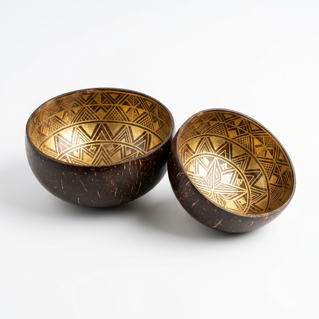 Kokosnussschale Set — Gold Edition